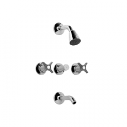 GRIFERIA PETALO DUCHA EMB. C/TRANSF. GRIS/CROMO FV ( 0103/M3-GC )