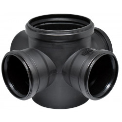 PILETA DE PATIO 160-110mm C/3 ENTRADAS 110 DURATOP X NEGRO