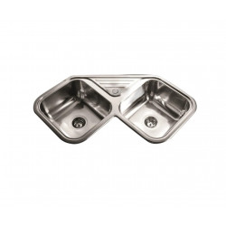 JOHNSON PILETA ACERO 304 ESQUINERA AXAD78A sobre o bajo mesada 78X78X18cm