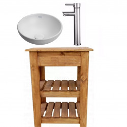 COMBO BAÑO VANITORY CAMPO 50cm + BACHA PERSIS FERRUM + MONOCOMANDO LAVATORIO ALTO