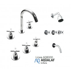 COMBO BAÑO GRIFERIA AQ8000 AQUALAF CROMO