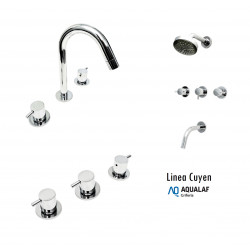 COMBO BAÑO GRIFERIA CUYEN AQUALAF CROMO