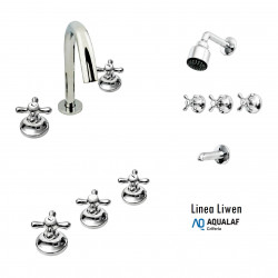 COMBO BAÑO GRIFERIA LIWEN AQUALAF CROMO