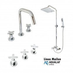 COMBO BAÑO GRIFERIA MAILEN AQUALAF CROMO