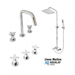 COMBO BAÑO GRIFERIA MAILEN AQUALAF CROMO