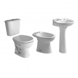 COMBO BAÑO LINEA ANDINA FERRUM (Inodoro + Bidet + Deposito + Lavatorio c/ columna)