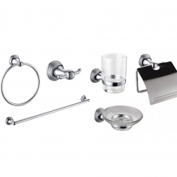 SET COMBO 6 ACCESORIOS DE BAÑO CD CROMADOS ( CJBA-AB2200  )