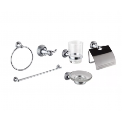 SET COMBO 6 ACCESORIOS DE BAÑO CD CROMADOS ( CJBA-AB2200  )