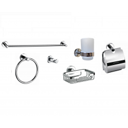 SET COMBO 6 ACCESORIOS DE BAÑO CD CROMADOS LINEA 2020 B ( CJBA0037Z6PCS )