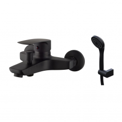 GRIFERIA CD TURIN NERO MONOCOMANDO DUCHA EXTERIOR C/TRANSF Y DUCHADOR