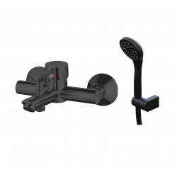 GRIFERIA CD ROMA NERO MONOCOMANDO DUCHA EXTERIOR C/TRANSF Y DUCHADOR