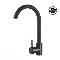 GRIFERIA CD ROMA NERO MONOCOMANDO COCINA PICO ALTO CURVO AC INOX
