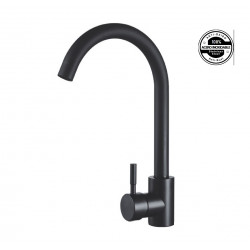 GRIFERIA CD ROMA NERO MONOCOMANDO COCINA PICO ALTO CURVO AC INOX