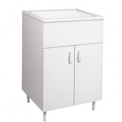 AMUBE TRENTO MUEBLE para LAVADERO BLANCO 57x46.5x83cm C/MESADA ACRILICO ( PARA ARMAR )